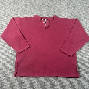 Wear First Womens Burgundy Knit Henley Sweater Long Sleeve Maroon Casual Top